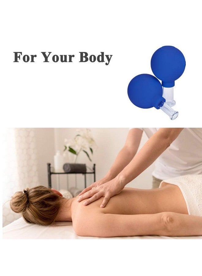 AHCS 2 Pieces Glass Facial Cupping Kitsilicone Vacuum Suction Massage Cups Set Anti Cellulite Lymphatic Therapy Sets For Eyes Face - Image 3