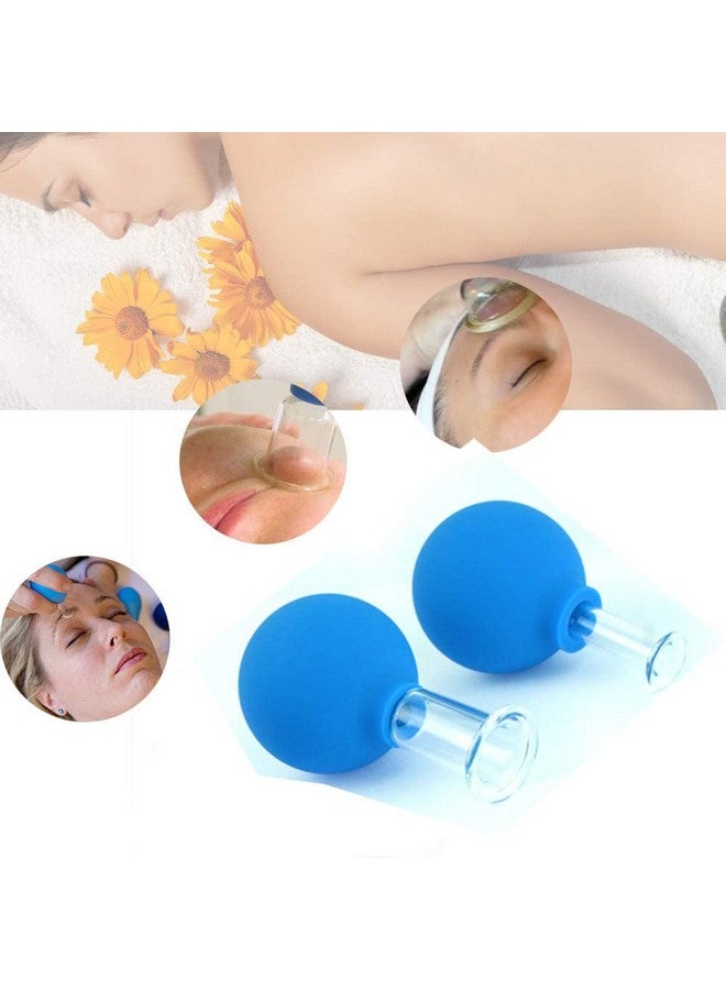 AHCS 2 Pieces Glass Facial Cupping Kitsilicone Vacuum Suction Massage Cups Set Anti Cellulite Lymphatic Therapy Sets For Eyes Face - Image 5