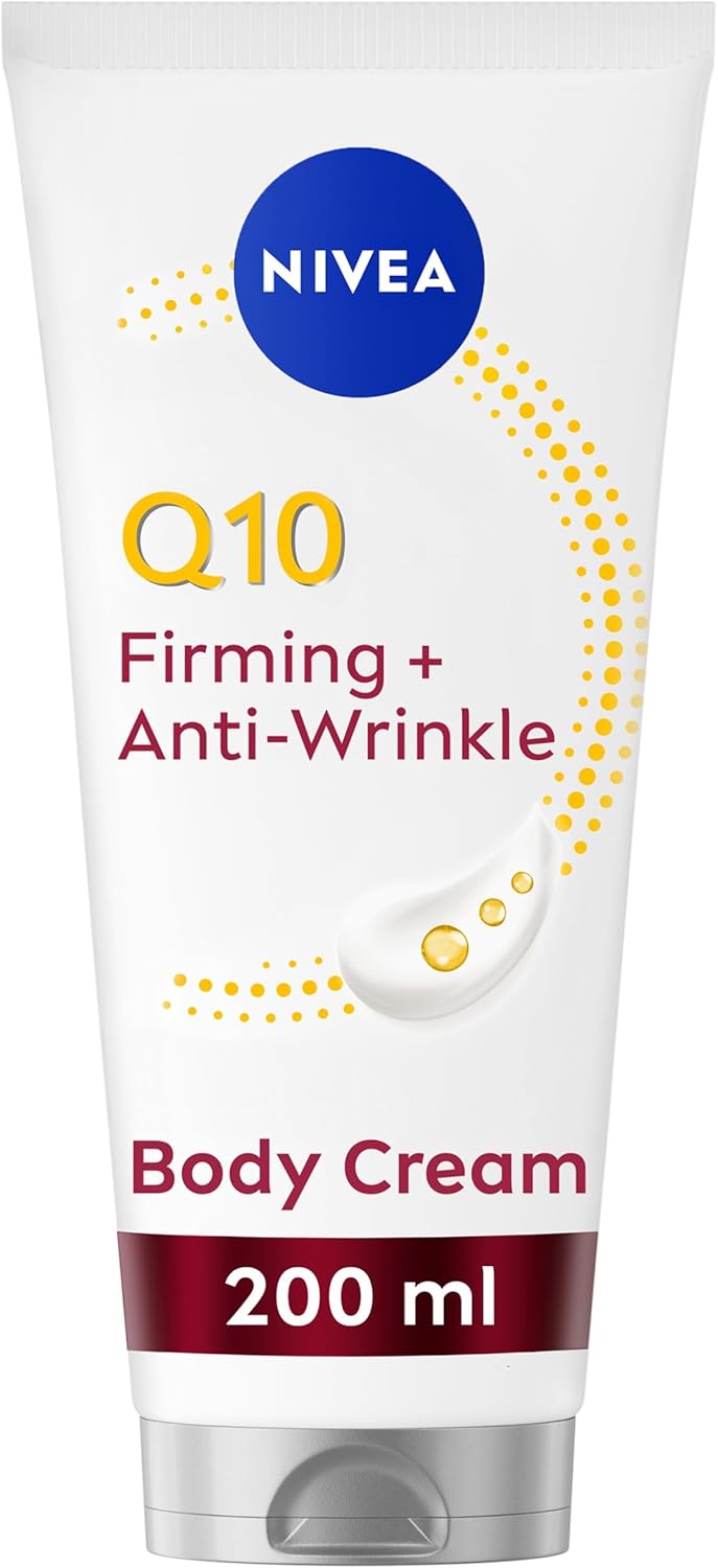 NIVEA Q10 Firming AntiWrinke Body Neck Chest Cream Moisturiser 200ml Neck Firming Cream to Reduce Fine Lines and Wrinkles Neck Cream Formulated with Q10 Creatine and Vitamin B5