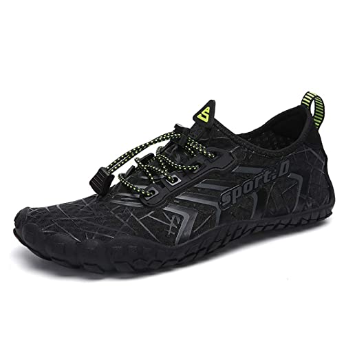 UBFEN Water Shoes Aqua Swim Shoes Mens Womens Beach Sports Quick Dry Barefoot for Boating Fishing Diving Surfing Black Color Size US 8.5 Women 7 Men - Image 1