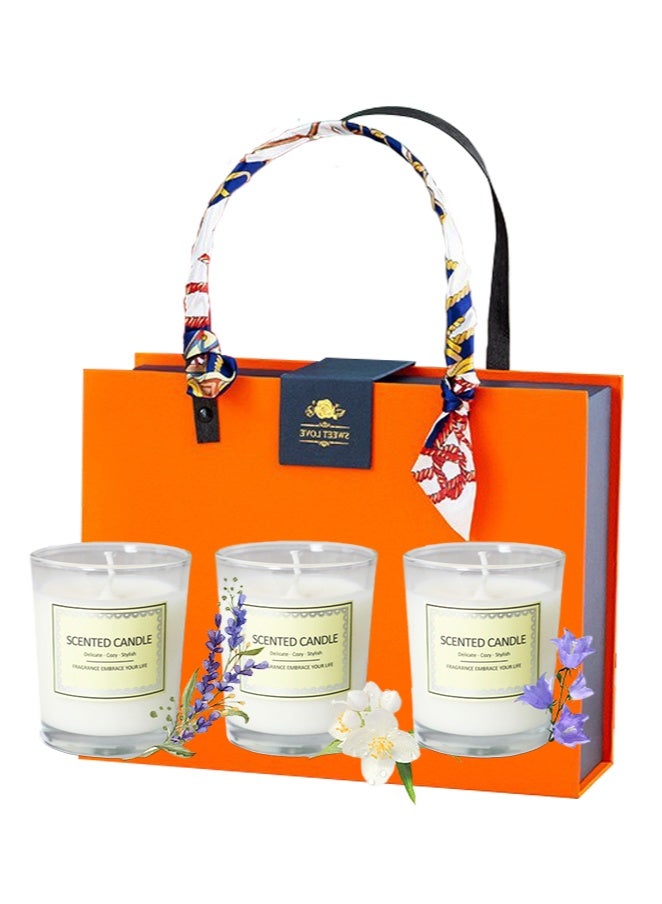 بداية مثالية مجموعة هدايا مكونة من 3 قطع من الشموع المعطرة في صندوق هدايا فاخر، مجموعة مكونة من 3 قطع من الشموع العلاجية بالروائح العطرية للمنزل، شموع الصويا الطبيعية، هدايا للذكرى السنوية، عيد الميلاد، عيد الأم، الحمام، المنتجع الصحي، التأمل - Image 1