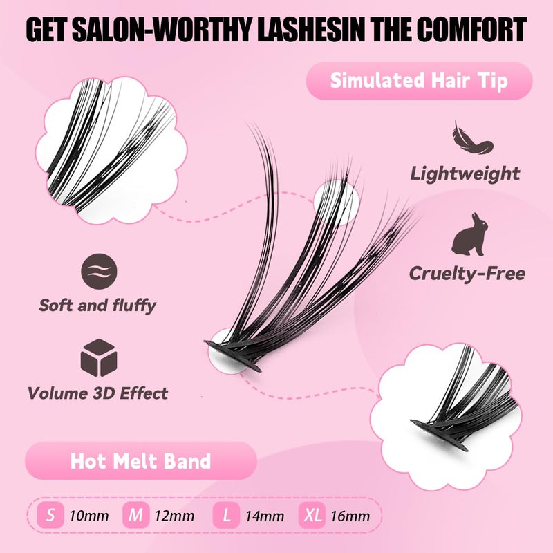 Azenlo Natural Lash Clusters Kit Wispy Eyelash Clusters 120 pcs Cluster Eyelash Extensions C Curl Individual Lashes 10-16 mm Mix Length Natural Looks (30D KIT 120 Pcs) - Image 4