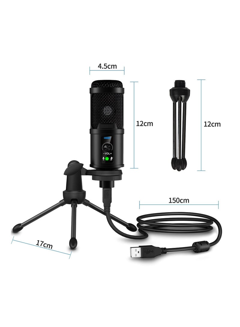 Captaintech USB Microphone, With Built-In Headphone Jack & Volume Control, PC Microphone for Gaming Recording Streaming Voiceover - Image 2
