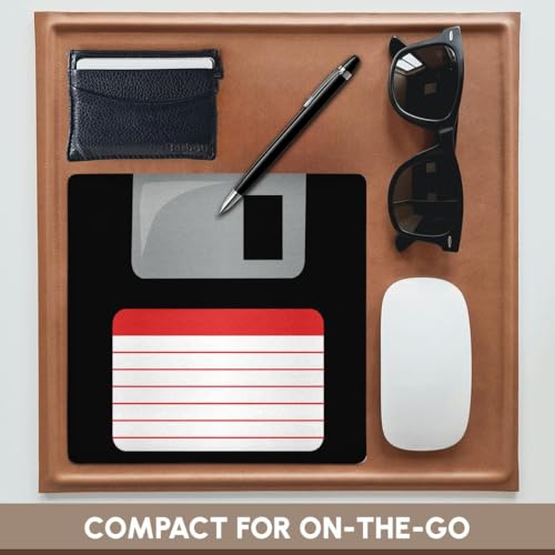 3Drose 8 X 8 X 0.25 Inches Mouse Pad Retro 90S Computer Black Floppy Disk Graphic Design with Red Label - 1990S - Ninties Computer Tech (mp_57457_1) - Image 4