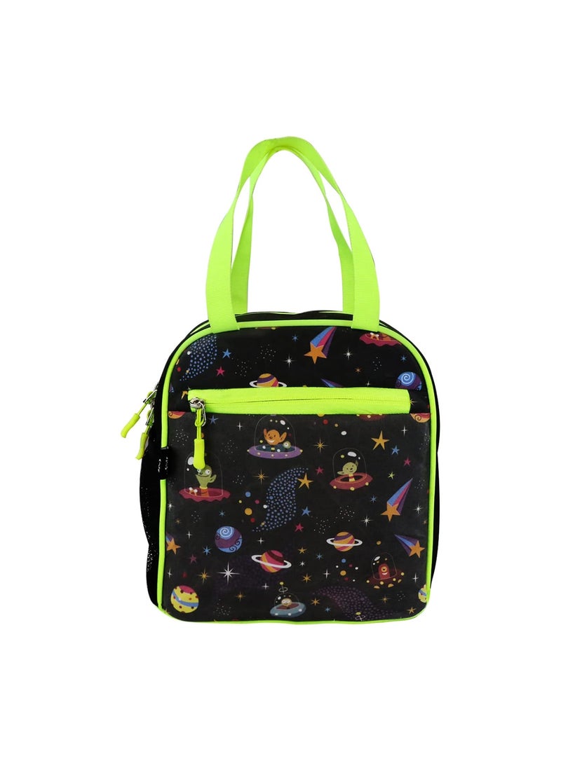 SMILY KIDDOS Smily Kiddos Joy Lunch Bag- Alien Blac Theme - Multicolor| one Main Compartment | Best Birthday Return Gifts for Boys & Girls  - Image 1