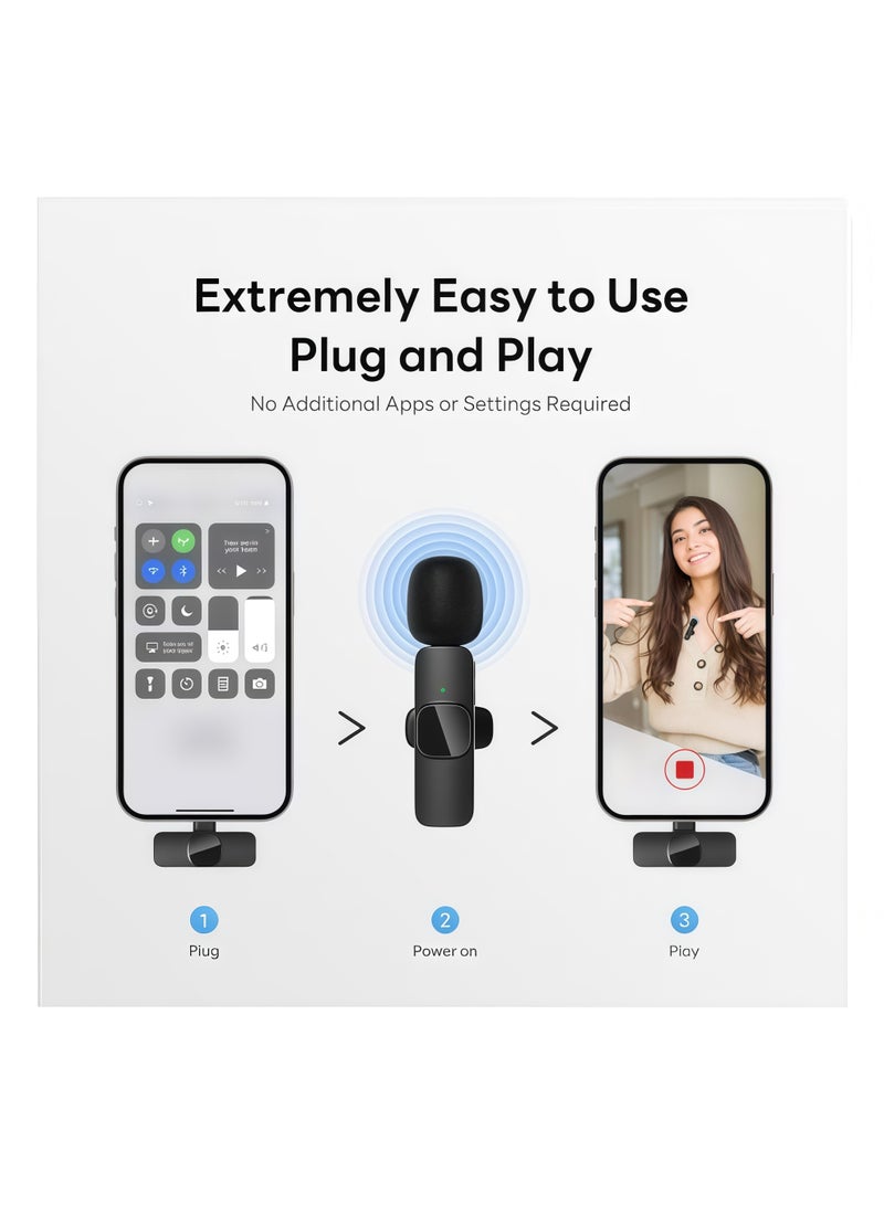 GUDOO Wireless lavalier Microphone Plug and Play with Noise Reduction Function, Can Be Used for Video Recording/live Streaming/Interviews, Wireless live Streaming Microphone Receiver Microphone Noise Reduction Small Microphone - Image 2
