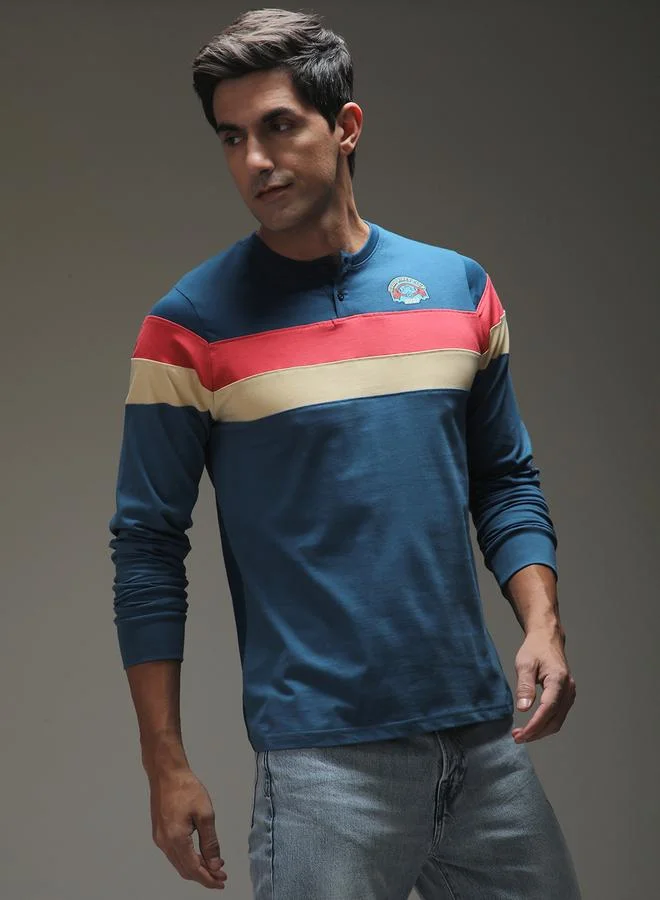 ديفيرينس أوف أوبينيون تيشيرت بياقة هينلي وقصة عادية للرجال