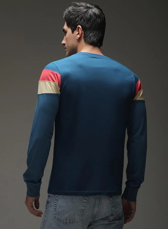 Difference of Opinion Men Regular Fit Henley Neck T-Shirt