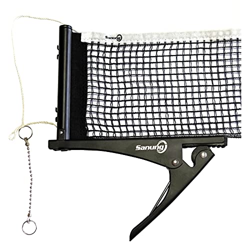 Sanung S304 Portable Table Tennis Net and Post Set Folding Spring Clamp-on with 2 Posts Kit Adjustable Ping Pong Training Mesh Net for Standard 60in Wide Tables Easy Setup - Image 4