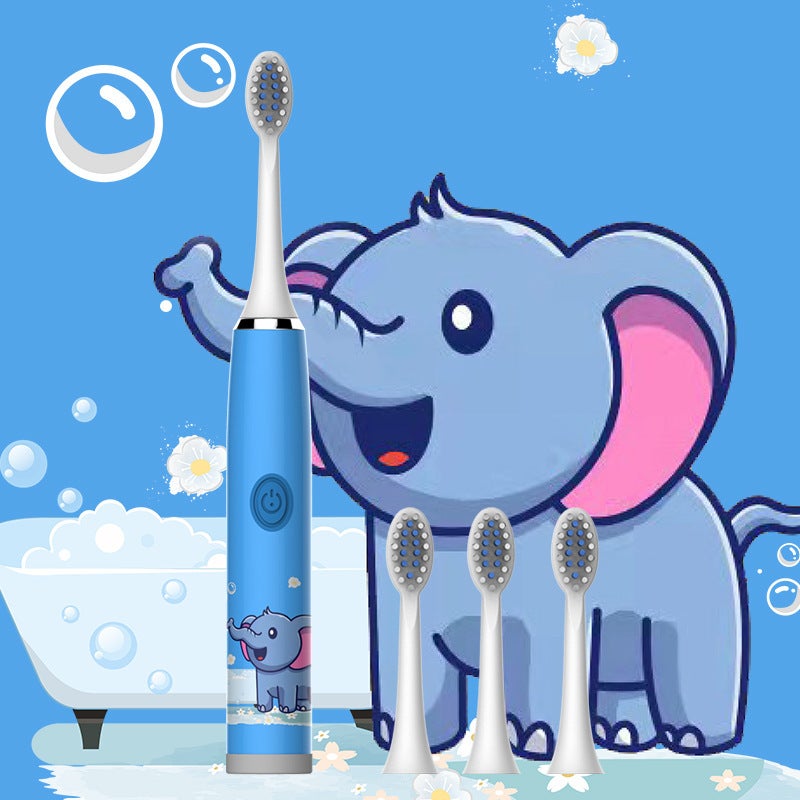 Children'S Electric Toothbrush Cartoon Soft Hair Ip7 Waterproof Sonic Vibration Rechargeable Toothbrush Factory - Image 5