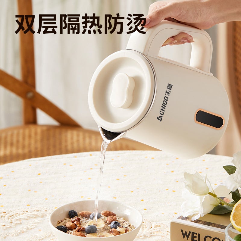 El Office Electric Water Kettle 0.8L Double-Layer 304 Anti-Scalding Low-Power Light Sound Mini Water Kettle Gift - Image 4