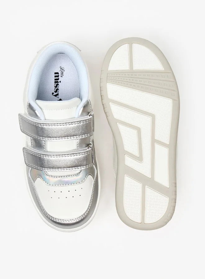 Little Missy Girls Little Missy Colourblock Sneakers with Hook and Loop Closure