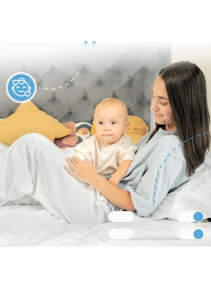 NANAO درابزين سرير 200 سم، مستقر بدون مسامير، حماية من السقوط لسرير صندوق الربيع وسرير الوالدين، بوابة أمان السرير مع فيلكرو وأحزمة نقرة، شبكة قابلة للغسل [لوحة جانبية واحدة] - Image 5