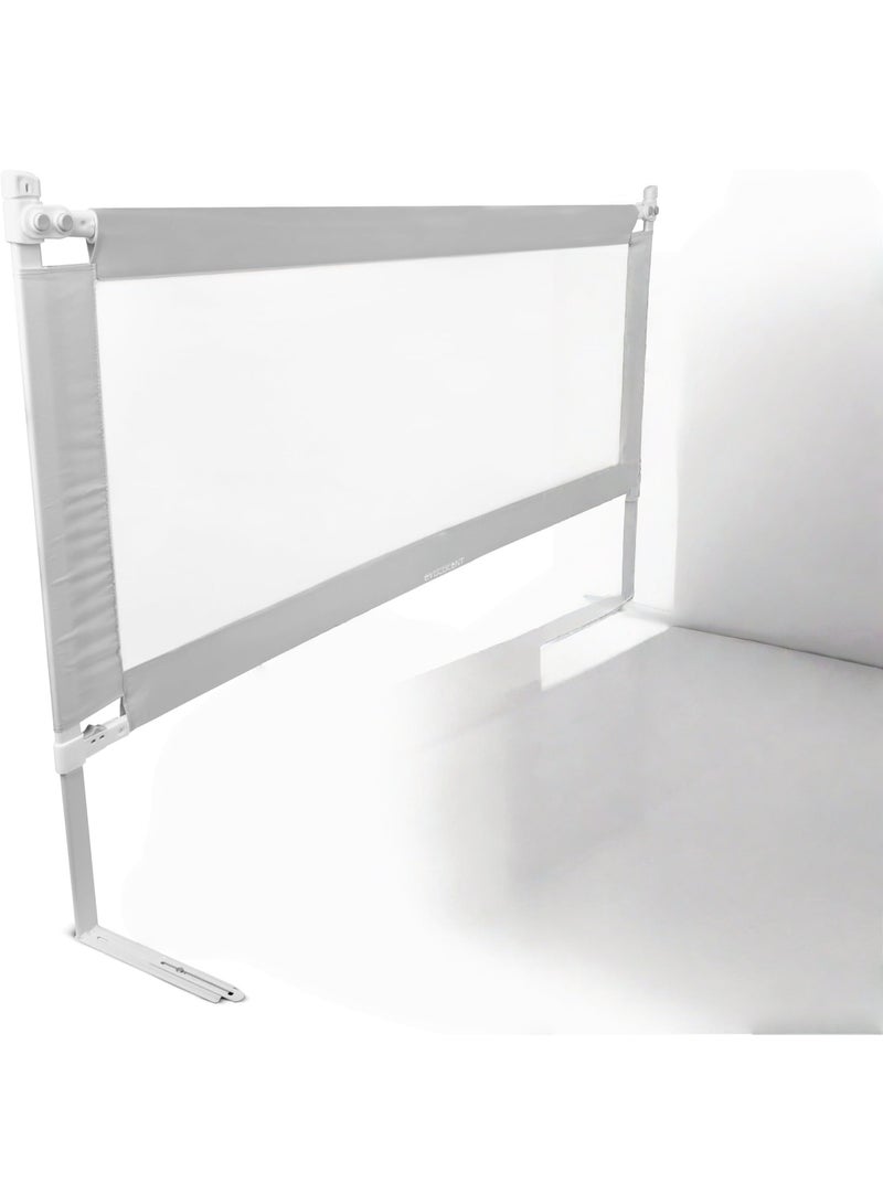 NANAO درابزين سرير 200 سم، مستقر بدون مسامير، حماية من السقوط لسرير صندوق الربيع وسرير الوالدين، بوابة أمان السرير مع فيلكرو وأحزمة نقرة، شبكة قابلة للغسل [لوحة جانبية واحدة] - Image 1