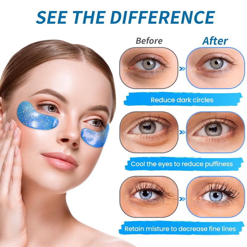 Onespring Eye Gel Pads (24 Pairs) - Under Eye Patches for Puffy Eyes, Wrinkles, Dark Circles, Natural Collagen Eye Gels, Under Eye Mask Patches for Face to Soothe Puffiness, Eye Bags - Image 2