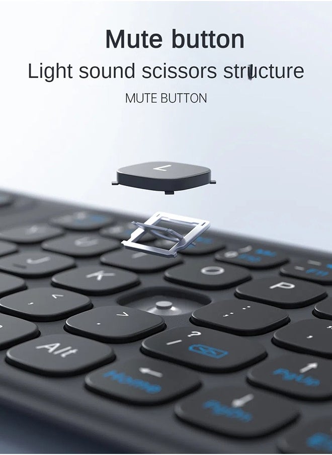 TUNKE - TUNKE Foldable Bluetooth Keyboard with Touchpad – 3 Device Connection, Numeric Pad, Type-C Fast Charge, Compatible with iOS/Android/Windows, Ultra-Thin & Leather Cover Design - Image 1