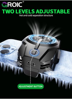 GROIC Phone Cooler with Rechargeable Battery, Phone Cooling Fan for Gaming Fit All Types of iPhone Android Smartphones, Mobile Phone Radiator with Universal Clamp/RGB LEDS  - Image 5