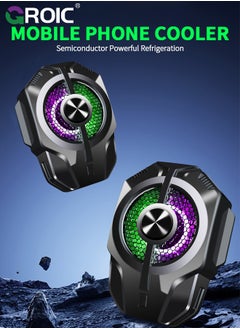 GROIC Phone Cooler with Rechargeable Battery, Phone Cooling Fan for Gaming Fit All Types of iPhone Android Smartphones, Mobile Phone Radiator with Universal Clamp/RGB LEDS  - Image 2