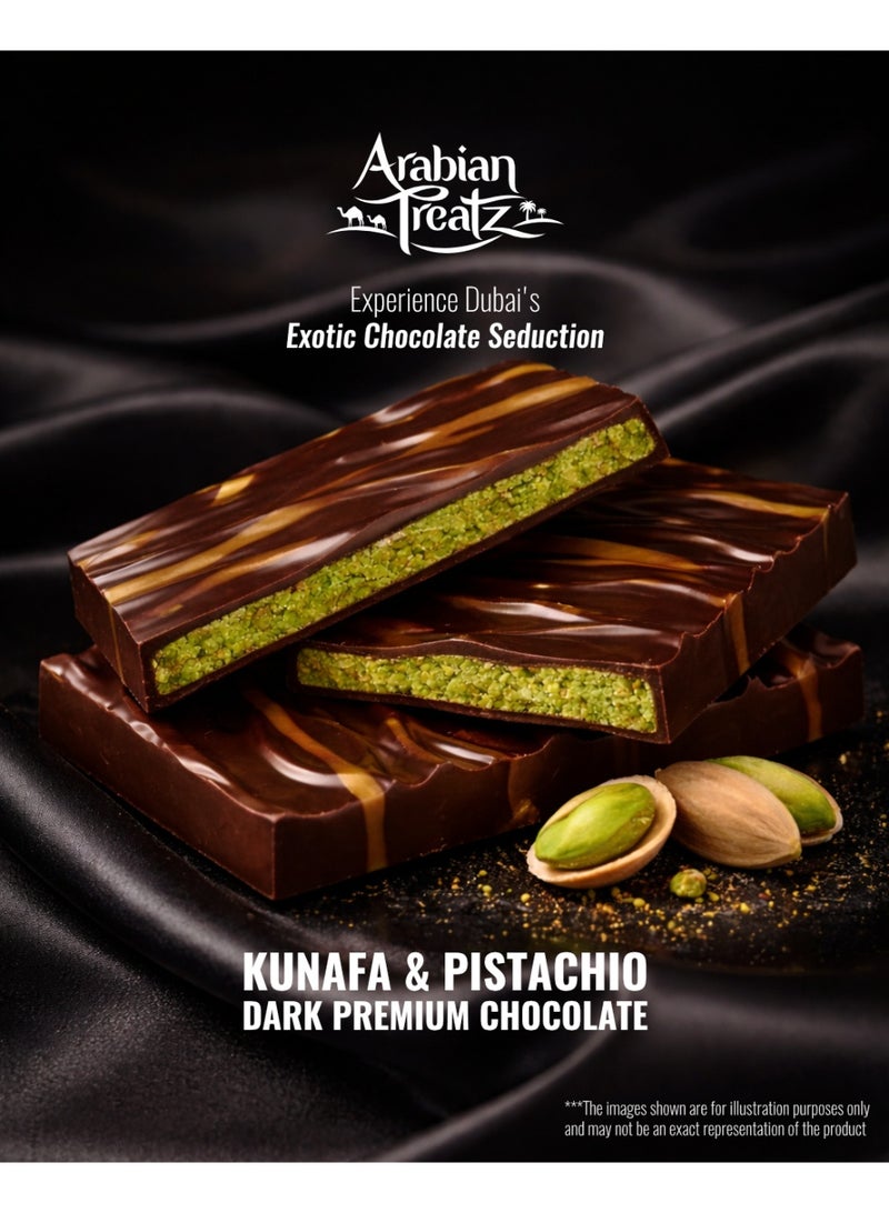 Arabian Treatz Kunafa & Pistachio 100g Dark Premium Chocolate Bar – Made in UAE, Rich Chocolate with Authentic Middle Eastern Flavor - Image 5