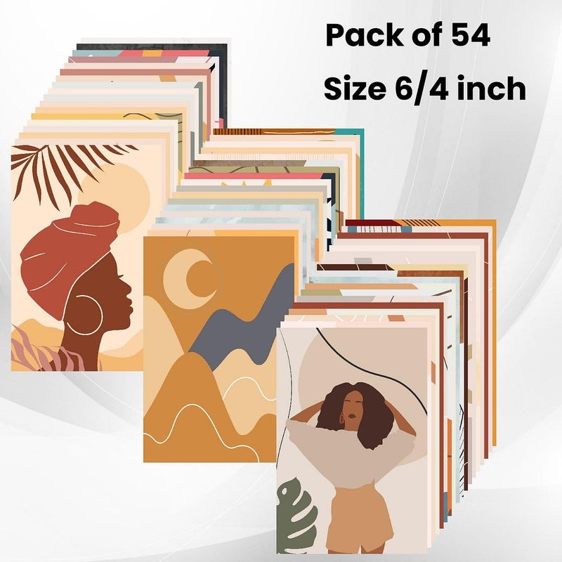 CVANU Set of 54 Boho Wall Collage Kit Printed Poster with Glue Dot Tape for Wall Decoration Size 6inchX4inch_20230792 - Image 4