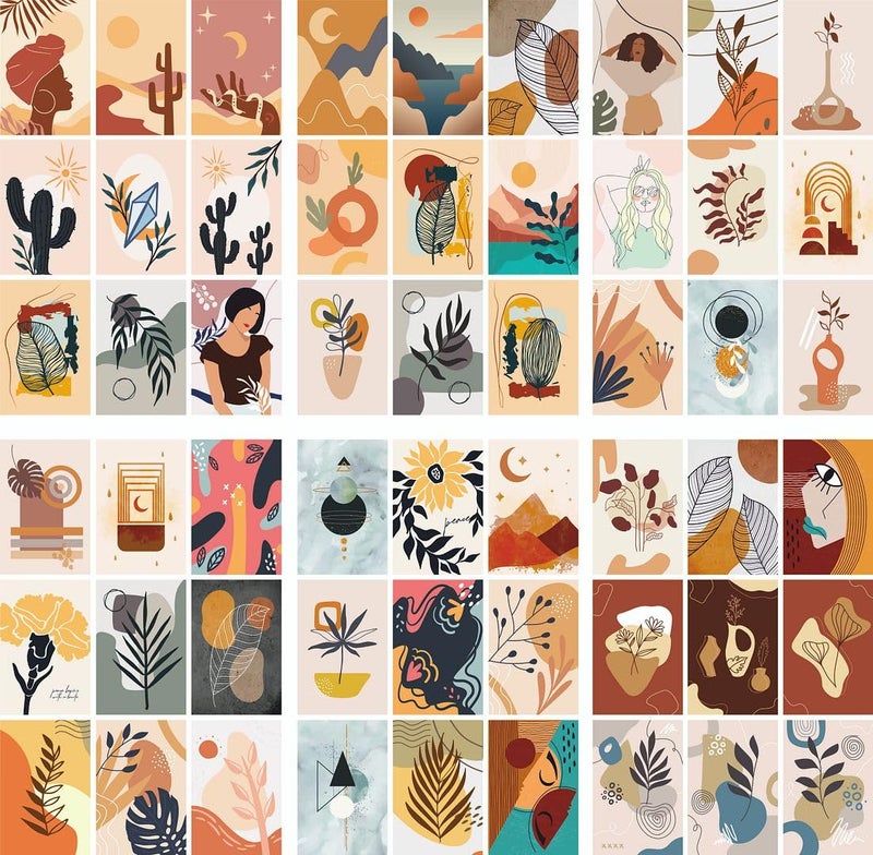 CVANU Set of 54 Boho Wall Collage Kit Printed Poster with Glue Dot Tape for Wall Decoration Size 6inchX4inch_20230792 - Image 2