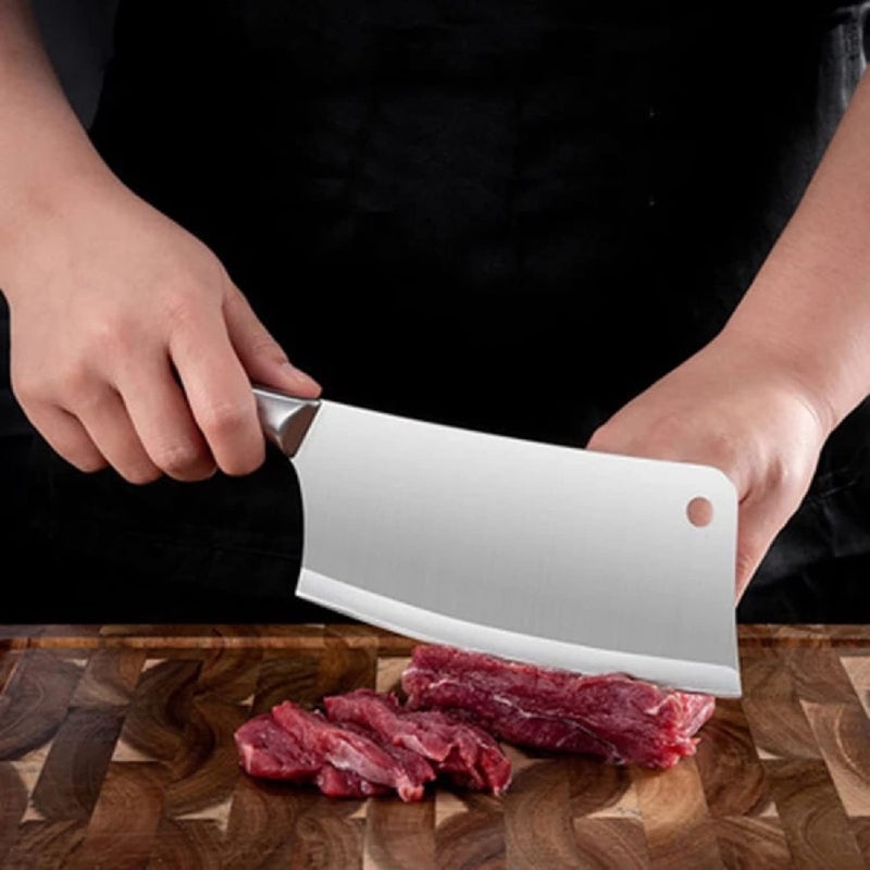 DORMICO Kitchen Knife Set 47 Paring 7 Cleaver High Carbon Ultra Sharp Stainless Steel Cooking Knife for Fruit Vegetable Meat Cutting Chopping Slicing Silver Pack of 2 - Image 4