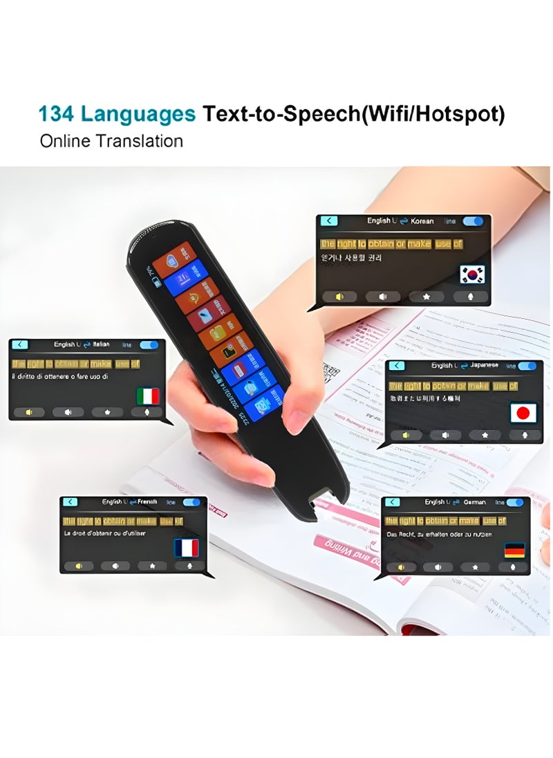 BORTONY - Translation Pen Digital Scan Reader Text To Speech Wireless Reading Pen Scanner 119 Languages Translator 9 Languages Work Offline Text Extract Scanning Translation Pen for Students Travelers and Busin - Image 1