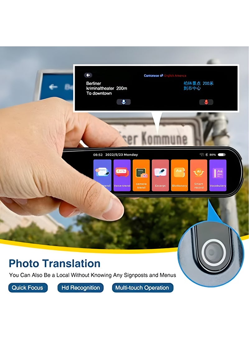 BORTONY - Translation Pen Digital Scan Reader Text To Speech Wireless Reading Pen Scanner 119 Languages Translator 9 Languages Work Offline Text Extract Scanning Translation Pen for Students Travelers and Busin - Image 1