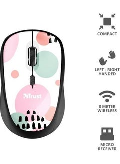 Trust 24441 10 Wireless Mouse Pink Circles 