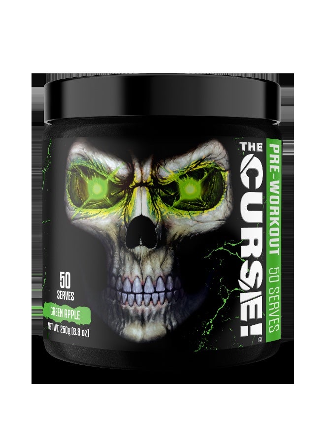 The Curse! Pre-Workout Green Apple – 50 Serves Boost Strength, Energy + Focus Caffeine, Beta-Alanine, Creatine & L-Citrulline