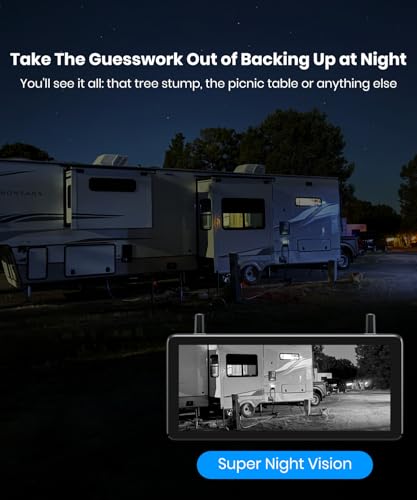 AUTO-VOX RV Backup Camera Wireless Plug and Play: Compatible with Pre-Wired RV, IR Night Vision, HD 1080P 7.2'' DVR 3-Channels, Stable Signal & Wide Angle Rear View Camera for Trailer Camper Motorhome - Image 3