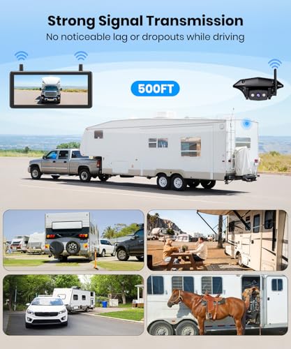 AUTO-VOX RV Backup Camera Wireless Plug and Play: Compatible with Pre-Wired RV, IR Night Vision, HD 1080P 7.2'' DVR 3-Channels, Stable Signal & Wide Angle Rear View Camera for Trailer Camper Motorhome - Image 5