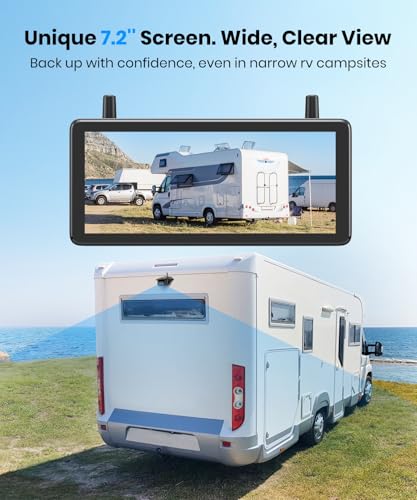 AUTO-VOX RV Backup Camera Wireless Plug and Play: Compatible with Pre-Wired RV, IR Night Vision, HD 1080P 7.2'' DVR 3-Channels, Stable Signal & Wide Angle Rear View Camera for Trailer Camper Motorhome - Image 4
