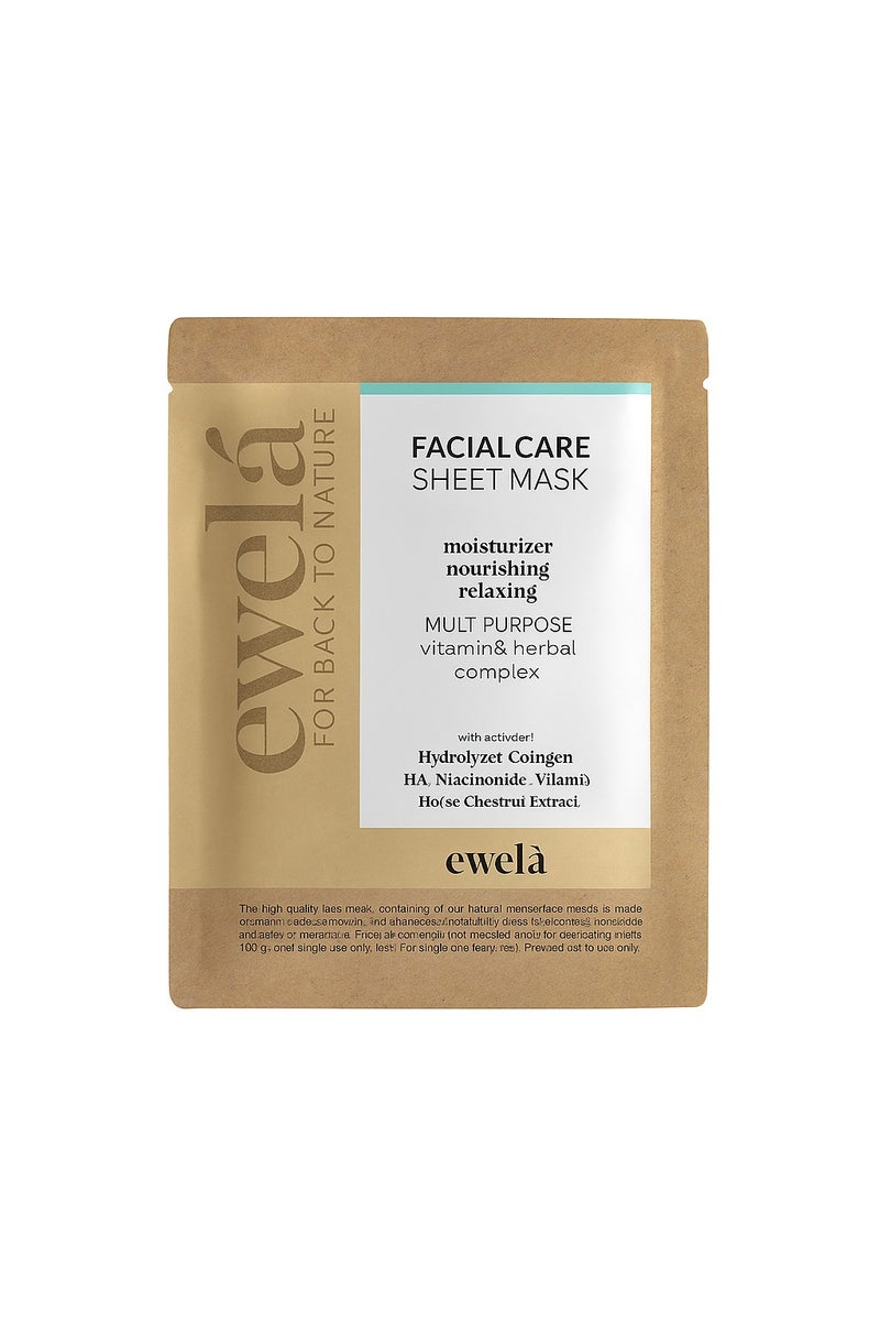 ewela FACIAL CARE SHEET MASK  moisturizer nourishing relaxing 10 gr