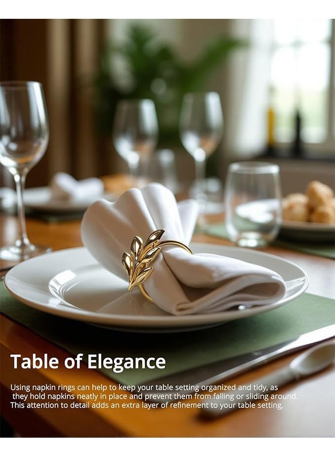 10 قطع حامل خاتم منديل ، مجموعات مشبك منديل ذهبي ، حاملات حلقة منديل أوراق عتيقة ، أبازيم منديل الطاولة لتزيين طاولة الطعام الرسمية أو غير الرسمية زخرفة حفل زفاف عشاء مأدبة - Image 3