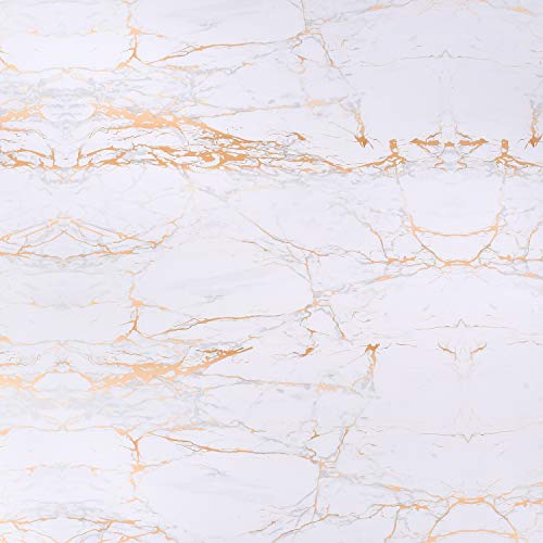 RAUSHIK Waterproof Smoke White Marble with Golden Texture Contact Paper Wallpaper Stickers for Cupboard Door, Almirah, Tabletop, Wall, DIY & Other Renovation Projects : 24x96 Inch - Image 3