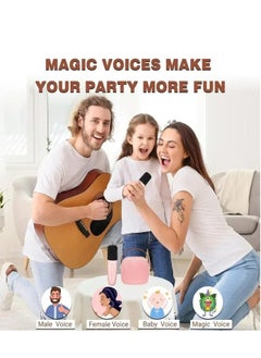 Generic Portable Bluetooth Karaoke Machine with 2 Wireless Microphones Music Player and Mini Speaker for Kids Girls Boys Toys and Family Party Birthday Gifts ST-138 （Blue）  - Image 3