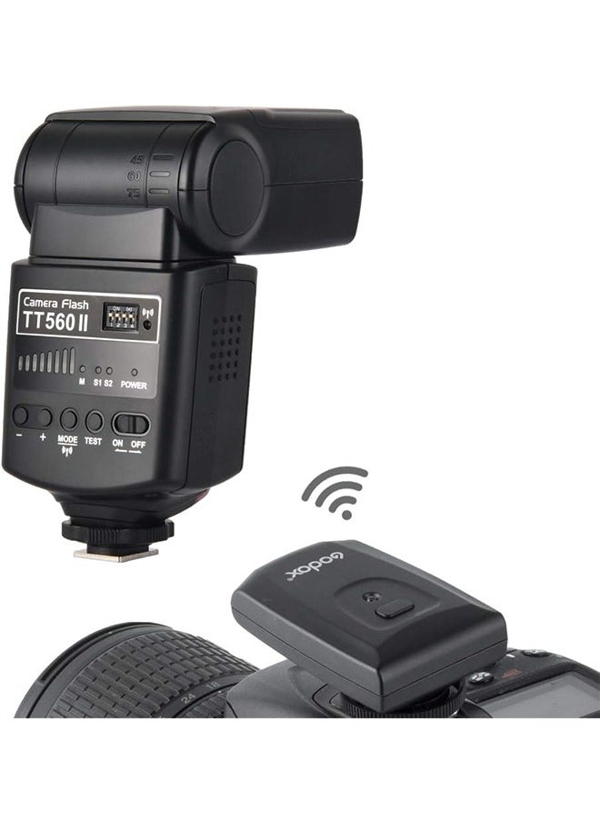 Godox - Godox TT560II Wireless 433MHz GN38 Camera Flash Speedlite Light with Built-in Receiver with RT Transmitter Compatible for Canon Nikon Sony Olympus Pentax Fuji DSLR Cameras with Standard Hot Shoe - Image 1