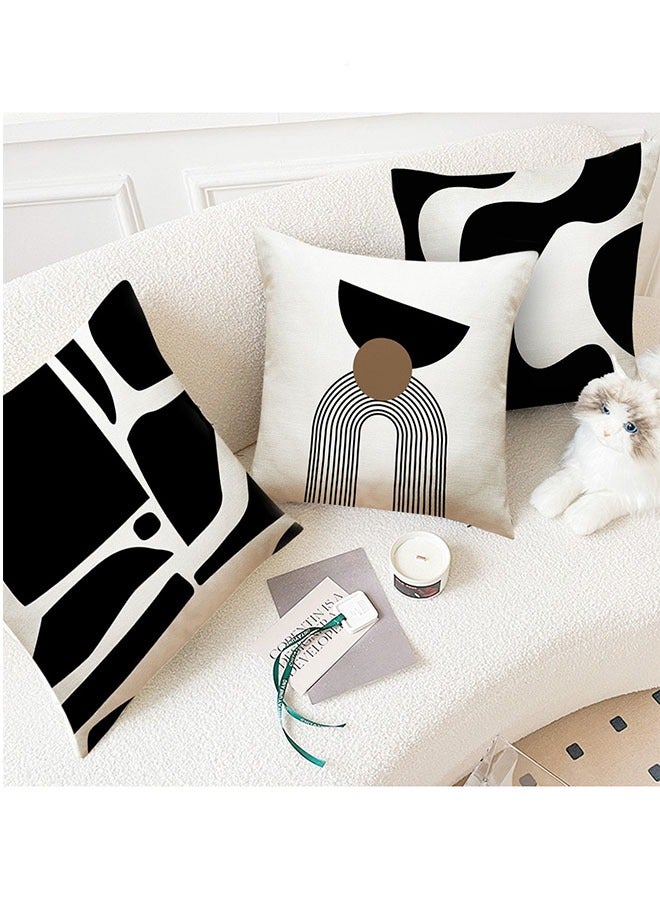 Modern Style Short Plush Throw Pillow Covers Set of 4 - Double-Sided Pattern for Living Room, Sofa, Bedroom Décor (45x45cm / 18x18 inches) - Image 4