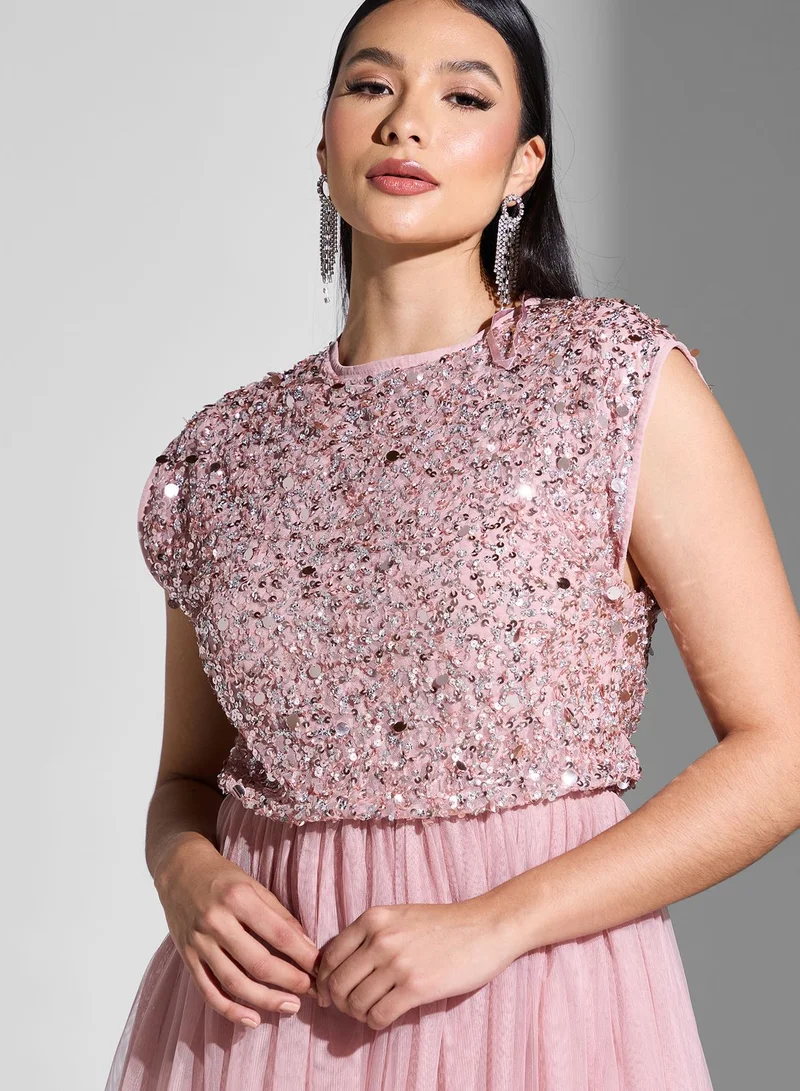 Coast Sequin Tulle Dress