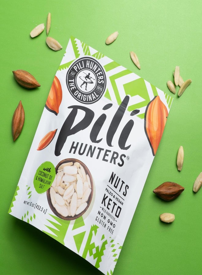 Pili Hunters - Wild Sprouted Pili Nuts, Coconut Oil and Himalayan Salt (1lb Bag) Keto/Paleo/Vegan Snacks, Low Carb Energy, Gluten Free, No Sugar Added, Superfood, the Original AS SEEN ON SHARK TANK - Image 2