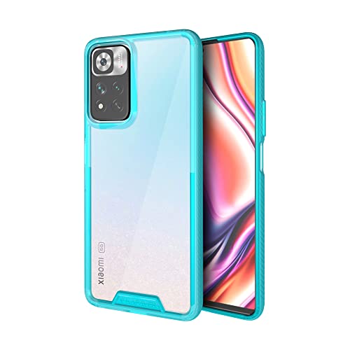 KAPAVER® Impulse Transparent Hybrid Hard PC Back TPU Bumper Impact Resistant Protection Case for Xiaomi 11i / Xiaomi 11i Hyper Charge 5G (Sea Blue) - Image 1