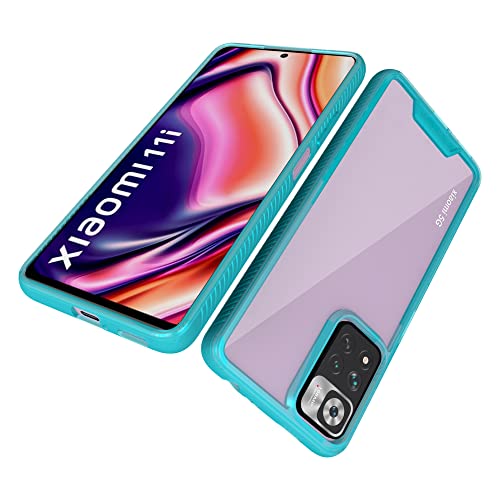 KAPAVER® Impulse Transparent Hybrid Hard PC Back TPU Bumper Impact Resistant Protection Case for Xiaomi 11i / Xiaomi 11i Hyper Charge 5G (Sea Blue) - Image 5