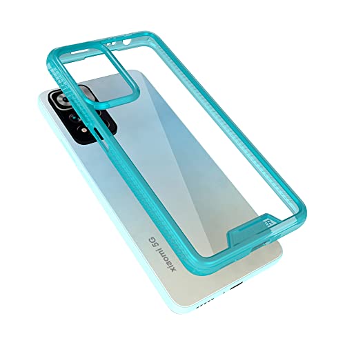 KAPAVER® Impulse Transparent Hybrid Hard PC Back TPU Bumper Impact Resistant Protection Case for Xiaomi 11i / Xiaomi 11i Hyper Charge 5G (Sea Blue) - Image 4