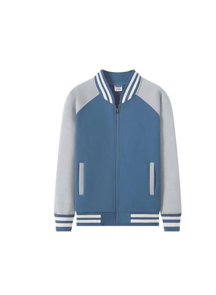 Loquat Autumn And Winter Cashmere And Thick Patchwork Baseball Uniform Jacket 