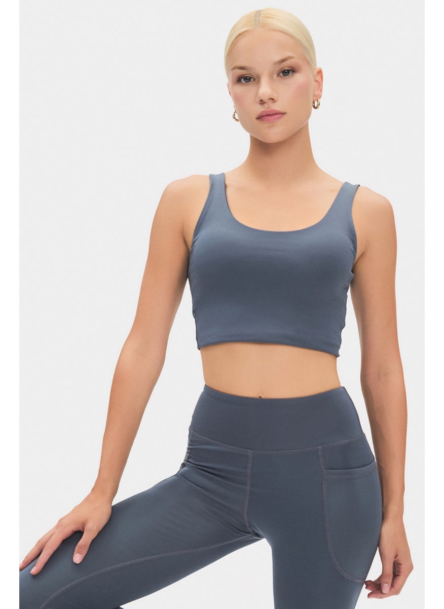 JOYSTAR Women's Black Lightly Supported Back Detailed Covered Sports Bra  - Image 2