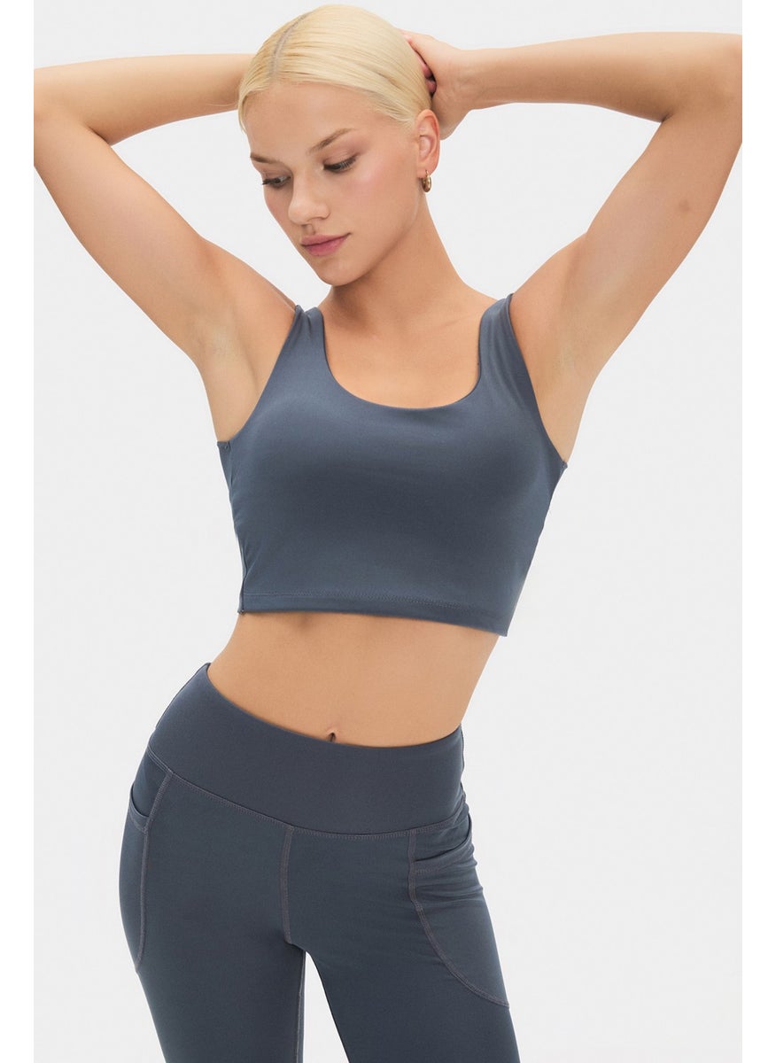 JOYSTAR Women's Black Lightly Supported Back Detailed Covered Sports Bra  - Image 3