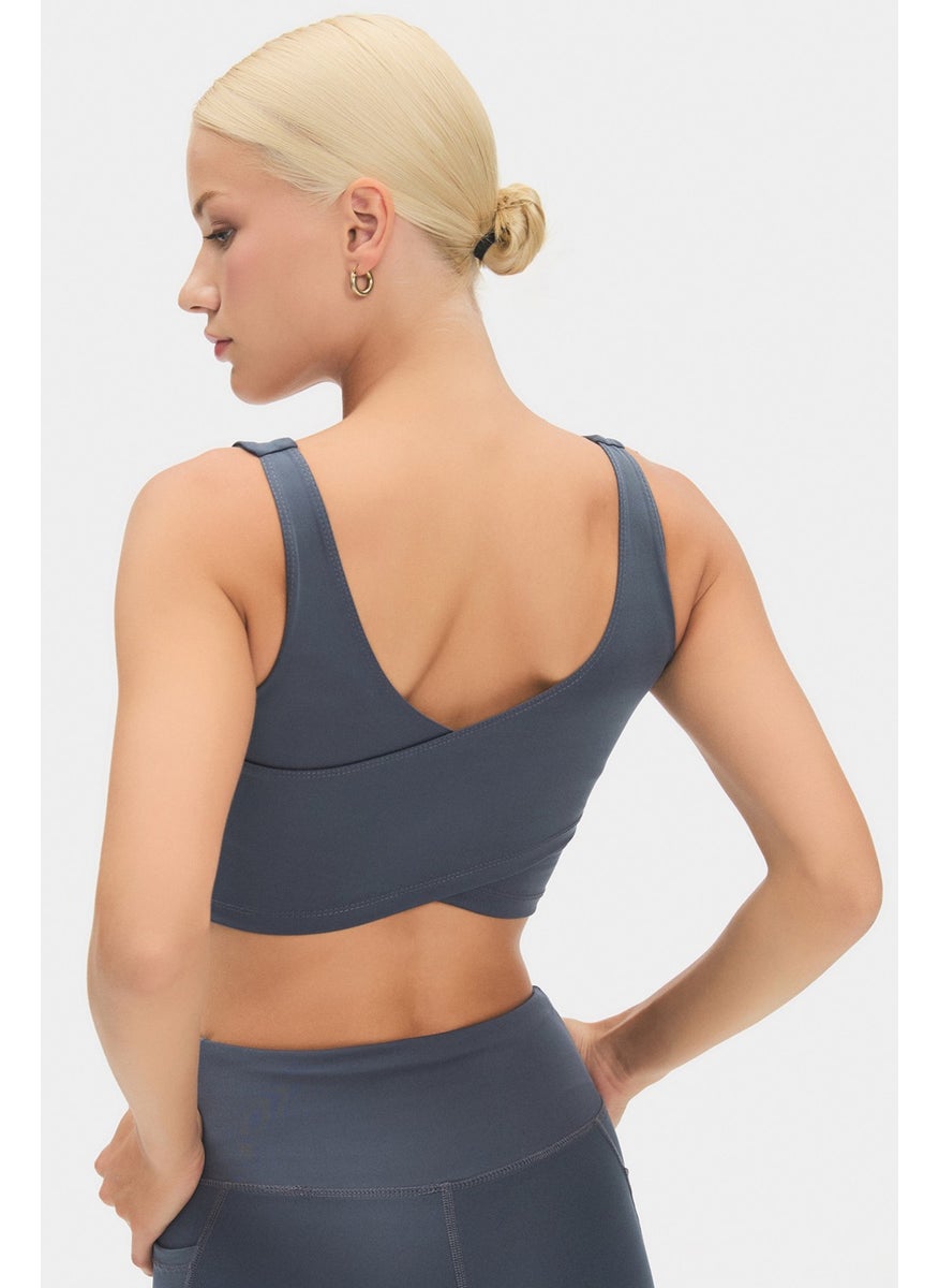 JOYSTAR Women's Black Lightly Supported Back Detailed Covered Sports Bra  - Image 1