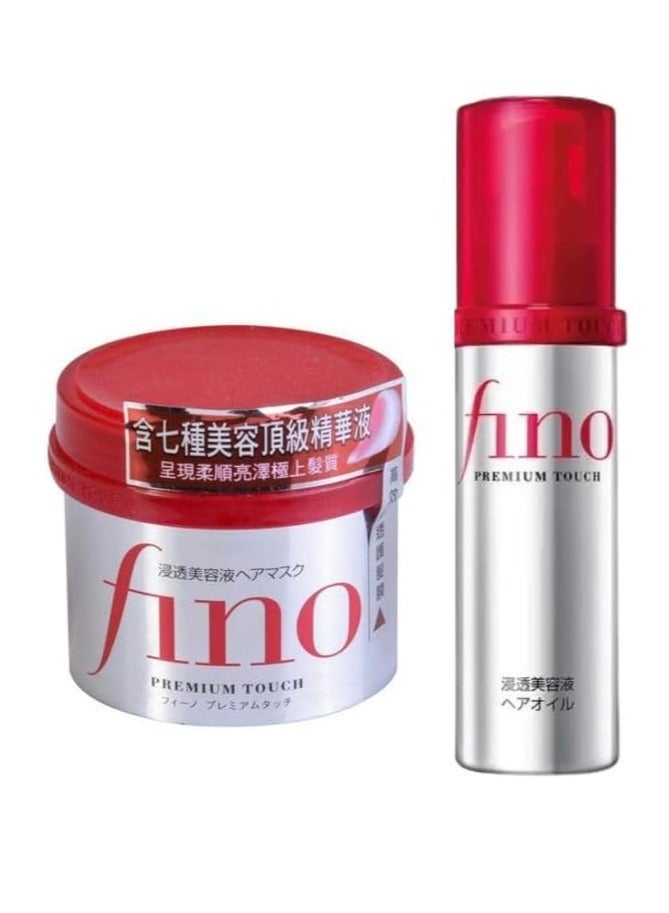 FINO Hair Serum 70ml and hair Mask Treatment 230g- Duo Power for Stronger and healthy Hair- Best for damage & hair fall problem - Image 1