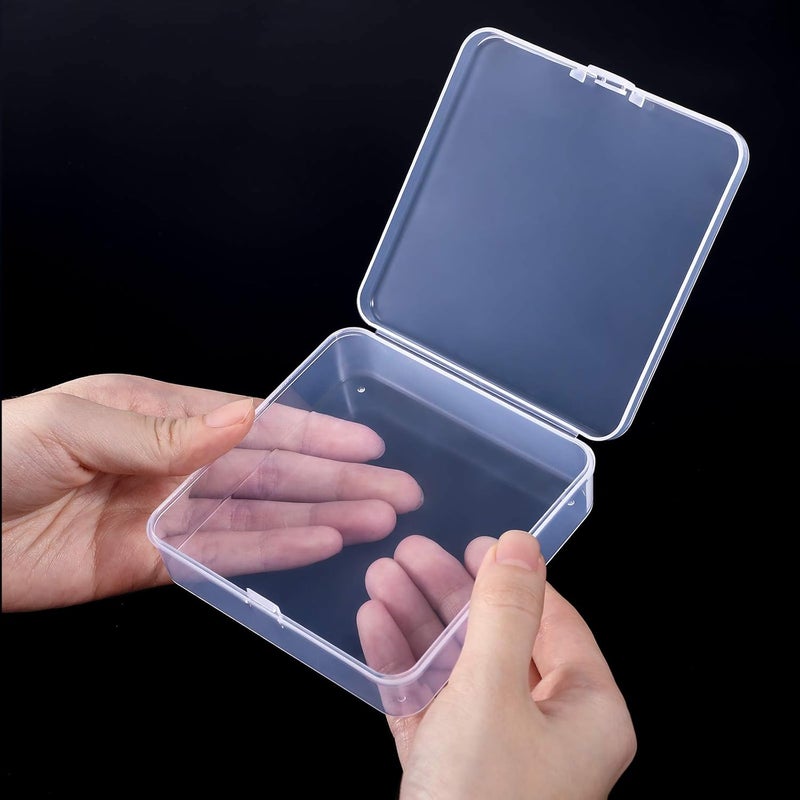 Jetec 18 Pieces Mini Plastic Clear Beads Storage Containers Box for Collecting Small Items, Beads, Jewelry, Business Cards, Game Pieces, Crafts (3.7 x 3.7 x 1.2 Inch) - Image 4